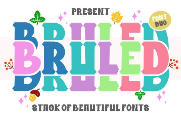 Bruled Stacked Duo: The Groovy Font for Trendy Branding