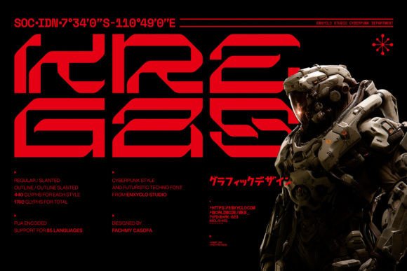 Kregas: The Cyberpunk Display Font for Futuristic Web Design