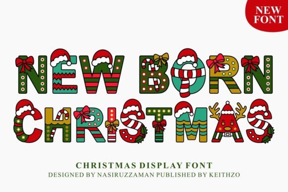 New Born Christmas: A Playful Display Font for Holiday Editorial Design